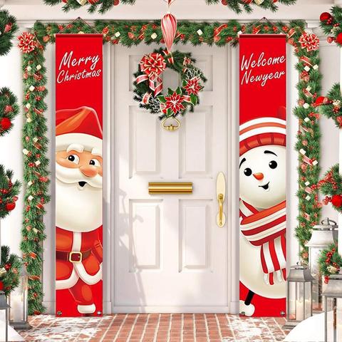 Huiran-cartel decorativo para puerta de porche, adornos navideños para el hogar, adornos colgantes de Navidad, 2022 ► Foto 1/6