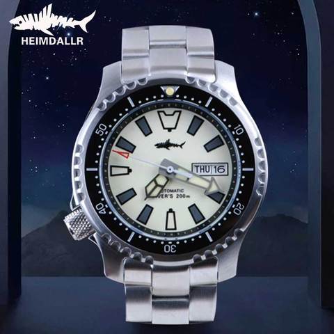 Heimdallr-Reloj de buceo automático para hombre, cristal de zafiro C3, Super luminoso, 200M, impermeable, Japón, NH36A, reloj mecánico ► Foto 1/6