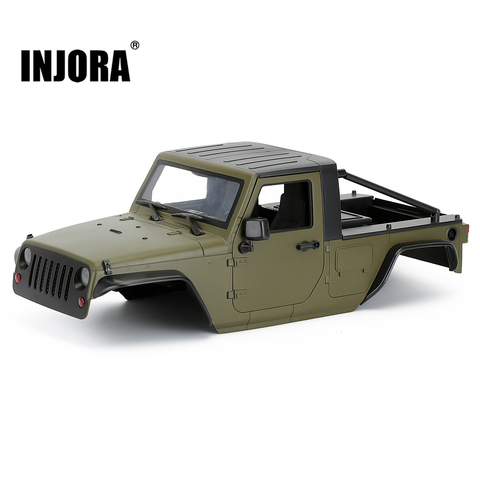 INJORA 12.3in 313mm de distancia entre ejes camioneta Shell cuerpo montar Kit por 1/10 coche trepador de control remoto Axial SCX10 SCX10 II 90046 Jeep Wrangler ► Foto 1/6