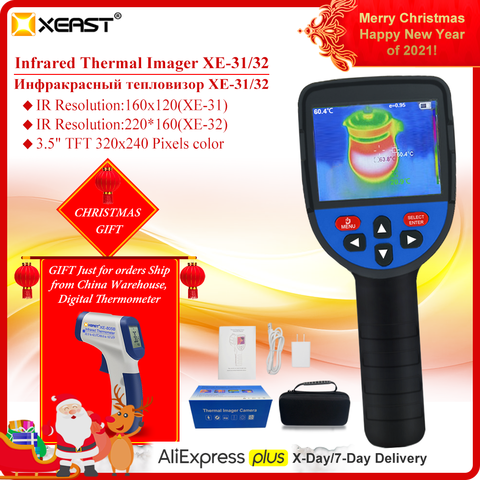 XEAST-cámara térmica de mano XE-32/XE-33, pantalla a color, drenaje de suelo, temperatura y humedad, instrumento de medición ► Foto 1/6