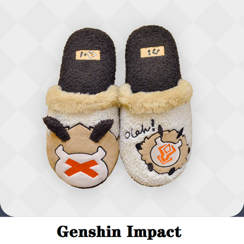 ¡Pre-venta! Accesorios de Anime juego de la isla de Kyushu impacto accesorios Cosplay proyecto Monstruo Tcho-Tcho Zapatillas de felpa casa Casual zapatos de terciopelo ► Foto 1/3