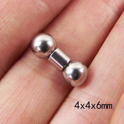 Barra corta de acero inoxidable de 4mm, anillos de haltera rectos, de 18mm bola grande, anillo en el pezón, joyería para Piercing para el cuerpo, 1 unidad ► Foto 1/6