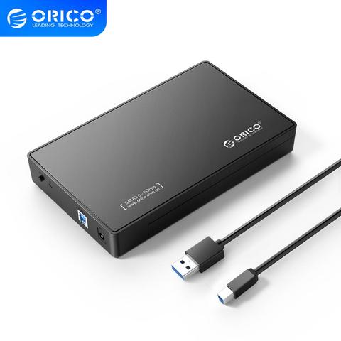 Carcasa ORICO 3588US3 HDD, caja de disco duro externo SATA de 3,5 pulgadas, Funda de disco duro USB 3,0, herramienta gratuita para HDD y SSD SATA de 3,5 pulgadas ► Foto 1/6