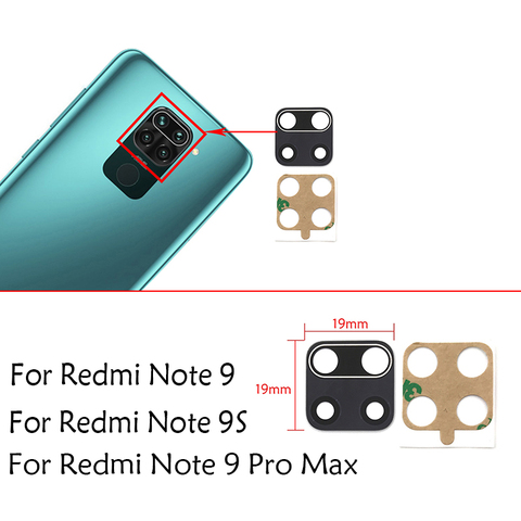 Lente de Cristal de cámara trasera para Xiaomi Redmi Note 9, 9S Pro Max, 9A, 9C / Mi 10, Note 10 Pro Lite 11, con pegatina adhesiva, Uds. ► Foto 1/6