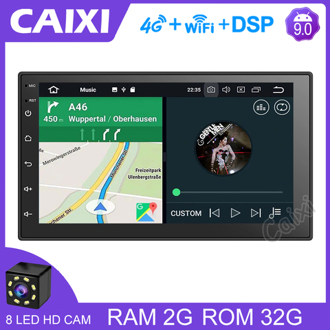 Auto Radio 2 Din Android8.1 navegación GPS de Radio de coche Hd7 
