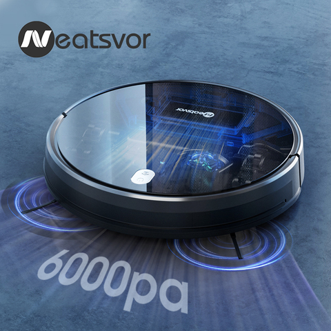 NEATSVOR-Robot aspirador X520, aspirador con succión de 6000Pa, Barre, friega y friega, navegación por Mapa con aplicación, Carga automática, limpieza de suelos y alfombras ► Foto 1/6