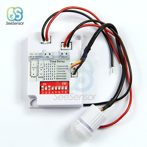 12V 24V 8-30VDC PIR interruptor Sensor de movimiento infrarrojo IR humanos detección de movimiento de Interruptor del Detector para luz LED pasillo ► Foto 1/6