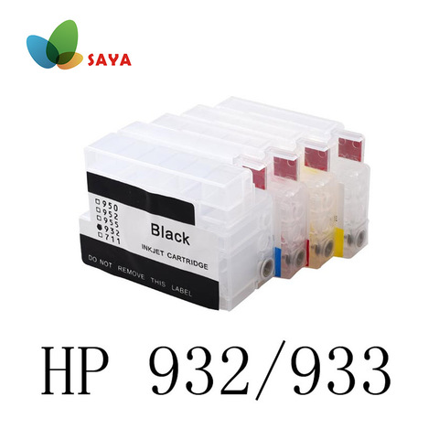 Hp-cartucho de tinta rellenable para impresora Hp cartucho de tinta rellenable, con chips permanentes, 932, 933, 6100, 6600, 6700, 7110 ► Foto 1/6