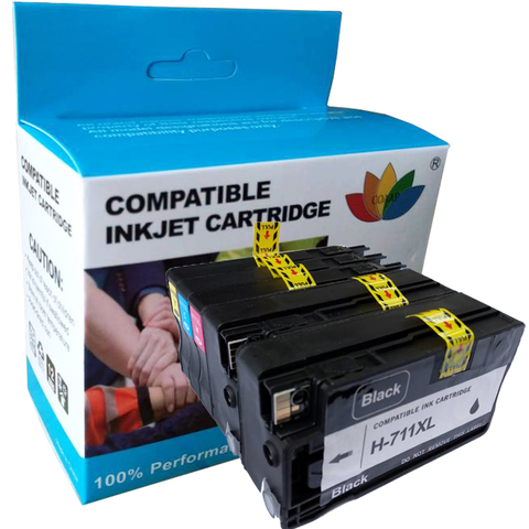 Cartucho de tinta COAAP Compatible con 711 para HP711 Designjet T120 24 pulgadas ePrinter T120 T520 ePrinter con Chip para HP 711 XL ► Foto 1/6