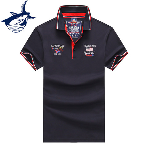 2022 de alta calidad marca clásico tiburón camisa de polo de los hombres de negocios de algodón slim fit Tace y tiburón logotipo mens camisa polo masculina 920 ► Foto 1/6