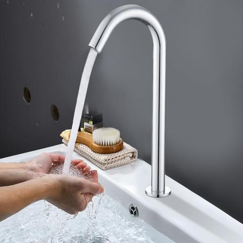 Sensor de agua infrarrojo automático G1/2in, grifo de inducción inteligente de acero inoxidable para baño, grifo de Solo Frío para lavabo ► Foto 1/6