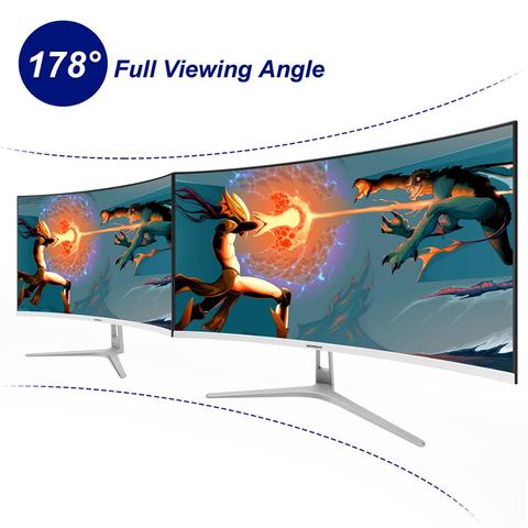 Wearson-Monitor LCD para videojuegos pantalla curvada ancha de 32 pulgadas, Panel Flexural, sin bisel lateral de 2mm, entrada HDMI DVI DP, sin parpadeo, 1800R ► Foto 1/6