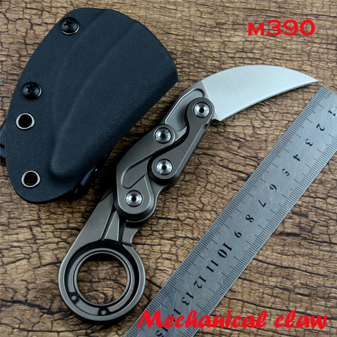 Cuchillo de bolsillo plegable EDC de Y-START, cuchillo de supervivencia mecánico de Karambit, cuchillos de rescate, hoja M390, mango de aleación de titanio ► Foto 1/6