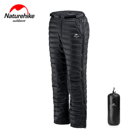 Naturehike-Pantalones acolchados de ganso cálidos para hombre y mujer, pantalones acolchados impermeables gruesos a prueba de viento, 5 ~-20 ℃, con doble cremallera, 490g, para acampar ► Foto 1/6