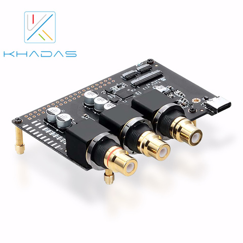 Placa de control de tonos Khadas y carcasa ES9038Q2M USB DAC hi-res Placa de desarrollo de Audio con XMOS XU208-128-QF48 ► Foto 1/6