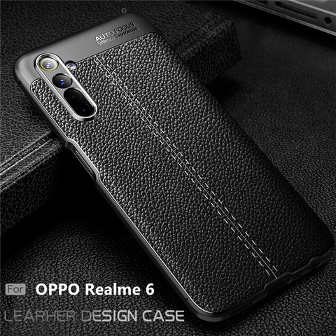 Para OPPO Realme 6 funda para Realme 6 Capas TPU parachoques de cuero de lujo para Fundas Realme 6 5 Pro X2 6i XT Find X2 A92S X3 C11 funda ► Foto 1/6