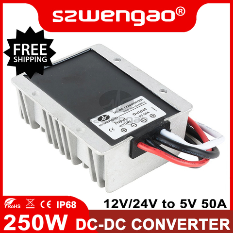 12 V a 5 V 24 V a 5 V 3A 5A 10A 15A 20A 30A 40A DC convertidor USB paso de alimentación LED con CE RoHS ► Foto 1/6