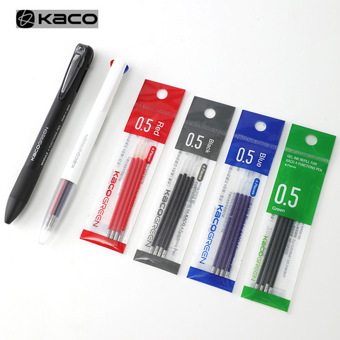 KACOGREEN-bolígrafo multifunción 4 en 1, 0,5mm, negro, azul y rojo, recambio de Gel, lápiz mecánico, tinta japonesa, recargas para escuela y oficina ► Foto 1/6