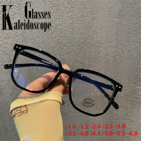 Gafas graduadas para miopía para hombre y mujer, anteojos cuadrados a la moda con prescripción, para miopía, 1,0, 1,5, 2,0, 2,5 a 6 ► Foto 1/6