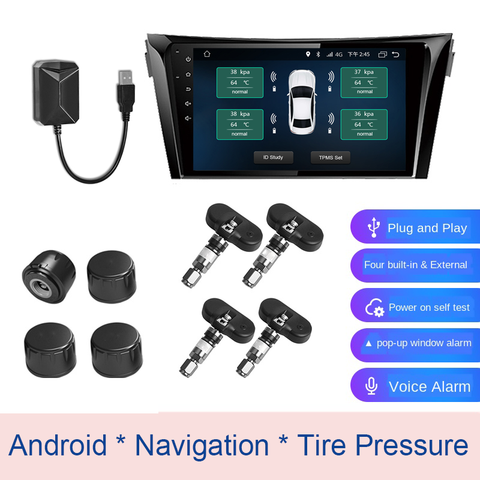 OKNAVI-Sistema de Monitoreo de presión de neumáticos, TPMS, USB, sistema de monitoreo de navegación Android, alarma, transmisión inalámbrica, Sensor externo ► Foto 1/6