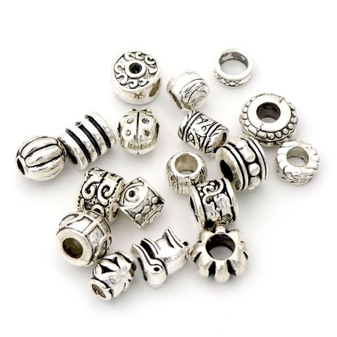 De plata tibetana Color mariquita gran agujero europeo de Metal cuentas espaciadoras sueltas para fabricación de joyería Diy encontrar costura venta al por mayor ► Foto 1/6