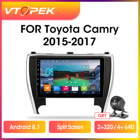 Vtopek-Radio Multimedia con GPS para coche, Radio con navegador, 2 din, Android, 2 din, para Toyota Camry US, versión V55 2003-2012 ► Foto 1/6