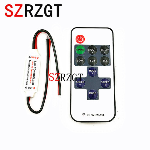 Mini DC12V Led controlador Dimmer 12A remoto inalámbrico de RF para controlar solo Color iluminación de tira 3528 5050 led ► Foto 1/4