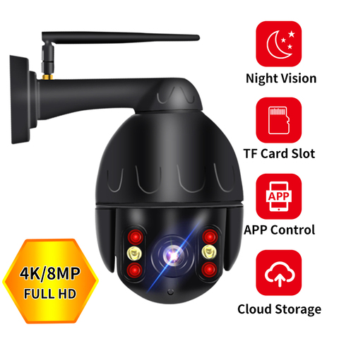 N_eye 8mp 4k Cloud cámara PTZ con Wifi al aire libre seguimiento automático cámara IP de seguridad 5X Zoom óptico velocidad Domo Cámara P2P cctv ► Foto 1/6