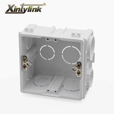 Xintylink rj11 rj45 placa frontal caja trasera rj12 caja de empalme de enchufe de pared incrustada caja de placa frontal ignífugo pvc 86mm ► Foto 1/6