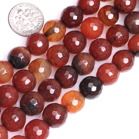 Cuentas redondas facetadas de piedra Natural Dream Ágatas con encaje para joyería Makin Strand 15 pulgadas DIY pulsera collar joyería 6mm 8mm ► Foto 1/6
