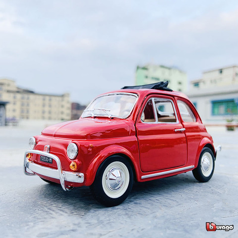 Bburago-Coche de simulación de metal Fiat 1968, modelo de aleación de metal, adornos para manualidades, colección de juguetes, herramientas de regalo ► Foto 1/6