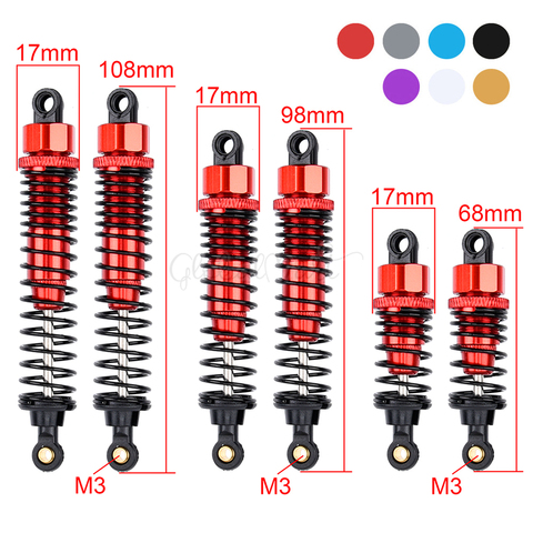 Amortiguador de aluminio para coche a control remoto, escala 108, camión monstruo, todoterreno, Buggy, 68mm, 98mm, 1/10mm, 2 uds. ► Foto 1/6