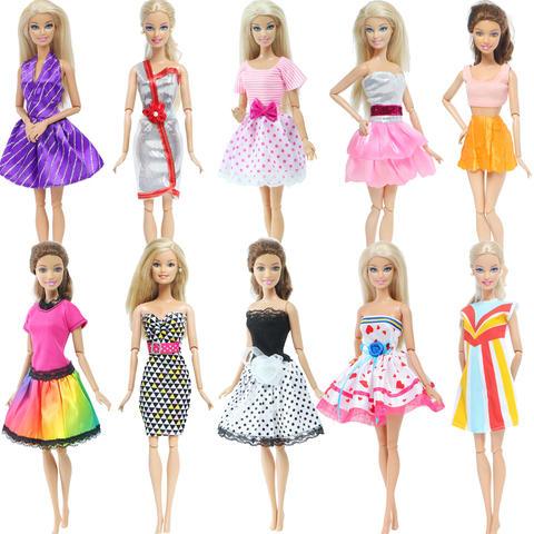 Minivestido de muñeca moderno para niñas, falda de encaje rosa con puntos ondulados, ropa de fiesta diaria para citas, accesorios de la muñeca Barbie ► Foto 1/6