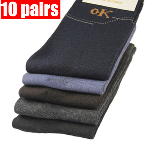 Calcetines térmicos de algodón para hombre, calcetín informal, tubo de compresión, para verano, otoño e invierno, 10 pares ► Foto 1/6