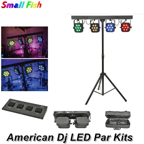 LED Par Kits 7X10W RGBW 4 en 1 LED luz plana Par con soporte de luz y controlador de pie equipos de Dj para escenario luz fiesta boda ► Foto 1/6