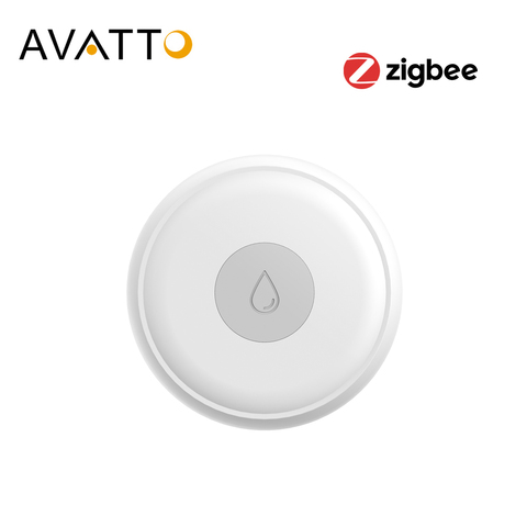 AVATTO-Sensor de fugas de agua Tuya Zigbee, Detector de fugas de agua, por aplicación Smartlife alertas de notificación, alarma de fugas de agua para seguridad del hogar ► Foto 1/6