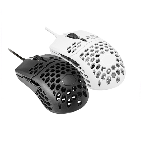 Cooler Master MM710-ratón para videojuegos Pixart PMW 3389, Sensor óptico de 16000 DPI, Cable de tejido de concha de nido de abeja ligero, color blanco, 53G ► Foto 1/6