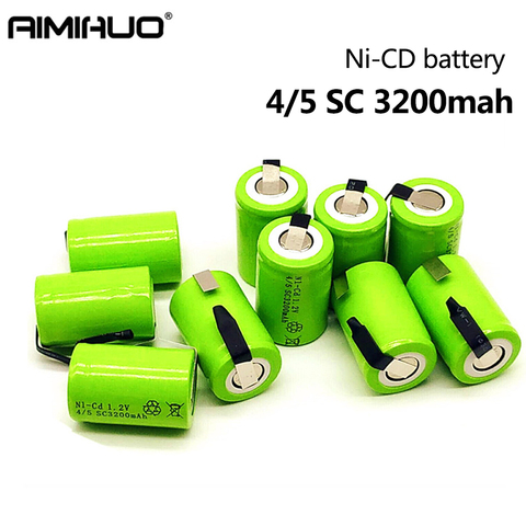 1-10 Uds 4/5 SC 1,2 V recargable de 3200mAh de la batería C batería Ni-CD con pestaña de soldadura de repuesto para taladro eléctrico destornillador ► Foto 1/6