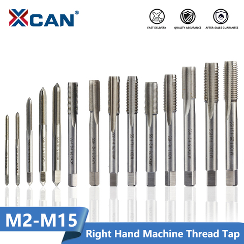 XCAN 1pc mano derecha rosca grifo HSS máquina macho grifo métrica tornillo taladro hilo herramienta de M2 M2.5 M3 M4 M5 M6 M7 M8 M10 M12 M14 M15 ► Foto 1/5