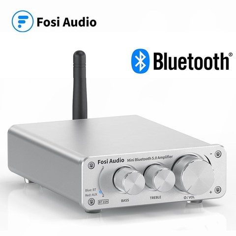 Fosi Audio BT10A-amplificador estéreo con Bluetooth 5,0, receptor, Clase D, Mini amplificador integrado HiFi para altavoces caseros, 50W * 2 agudos y graves ► Foto 1/6