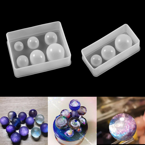 Bolas de cristal de varios tamaños, molde de Resina de silicona UV, moldes para colgantes de resina epoxi, accesorios de herramientas de fabricación de joyas DIY, 1 Uds. ► Foto 1/6