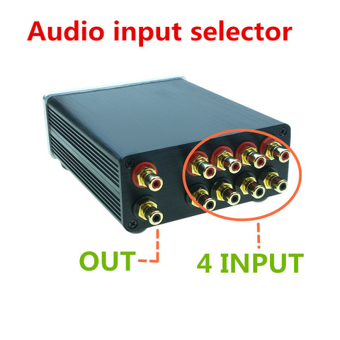 Divisor de señal 4 en 1, conector rca, selector de señal, Selector de fuente de entrada HIFI, interruptor de cable rca, caja schalter ► Foto 1/5