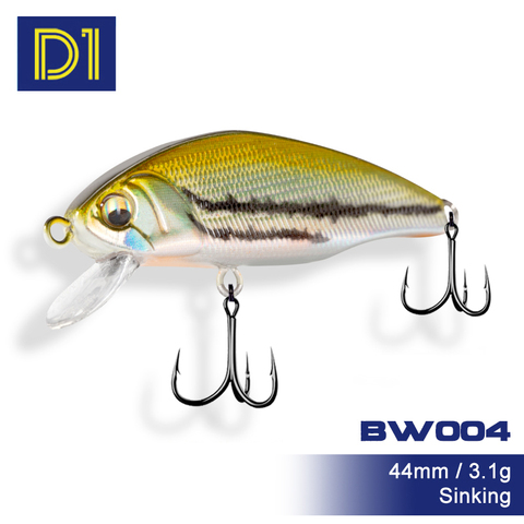 D1-Wobbler de Río para pesca, señuelo pesado de hundimiento de 44mm y 3,1g, cebo pequeño, bessland, minnow, agua dulce, trucha, carpa, aparejos de pesca ► Foto 1/6