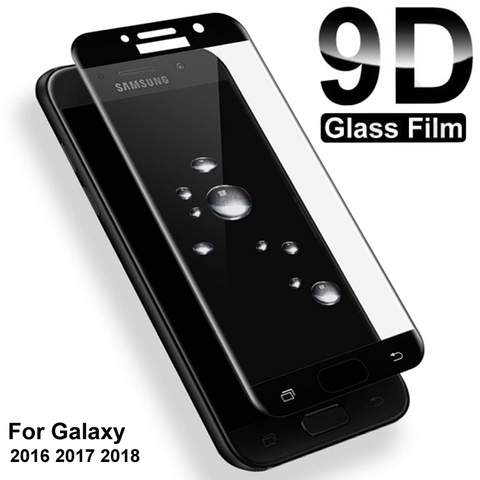 9D protectora de cristal para Samsung Galaxy S7 A3 A5 A7 J3 J5 J7 2016 2017 Protector de pantalla A6 A8 J4 J6 más J2 J8 A9 2022 película de vidrio ► Foto 1/6