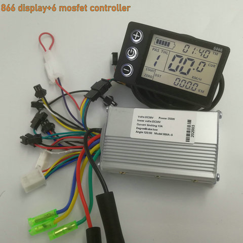 Pantalla LCD 866 + controlador BLDC 24v36v48v60v350W, accesorio para bicicleta eléctrica, piezas de Scooter, medidor de MTB, triciclo ► Foto 1/6