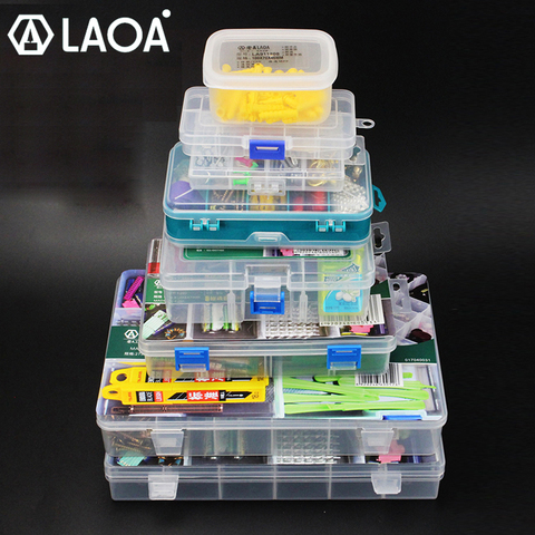 LAOA-caja de almacenamiento de tornillos de plástico transparente, caja de almacenamiento de piezas pequeñas, caja de colección para el hogar ► Foto 1/6