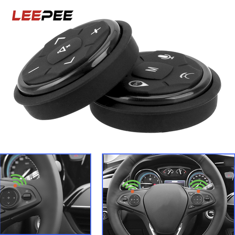 LEEPEE-controlador de volante de coche inalámbrico, 10 teclas, música, navegación GPS, botones de Control remoto, accesorios para coche ► Foto 1/6