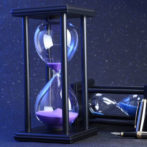 Reloj de arena con temporizador para cocina y Escuela reloj de arena de 30/60 minutos, moderno reloj de arena de cristal con Hora de madera, temporizadores de té, regalo de decoración del hogar ► Foto 1/6