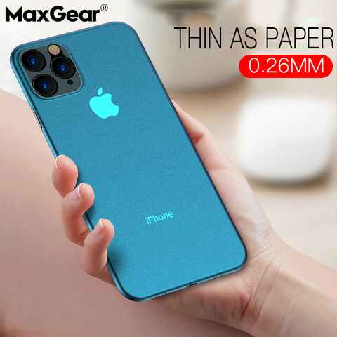 Funda de lujo ultrafina suave de 0,2mm PP mate para iPhone 11 Pro XS Max XR XS X funda para iPhone 6s 7 8 Plus SE 2 funda a prueba de golpes ► Foto 1/6