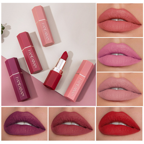 Lápiz labial profesional de terciopelo, 6 colores mate, resistente al agua, Sexy, pigmentos rojos y marrones, maquillaje de larga duración ► Foto 1/6